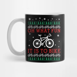 Oh What Fun It Is To Ride Bike Christmas Mug